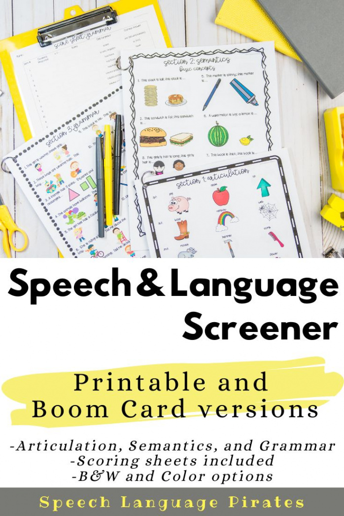 Speech and Language Screener for Back to School  Speech and