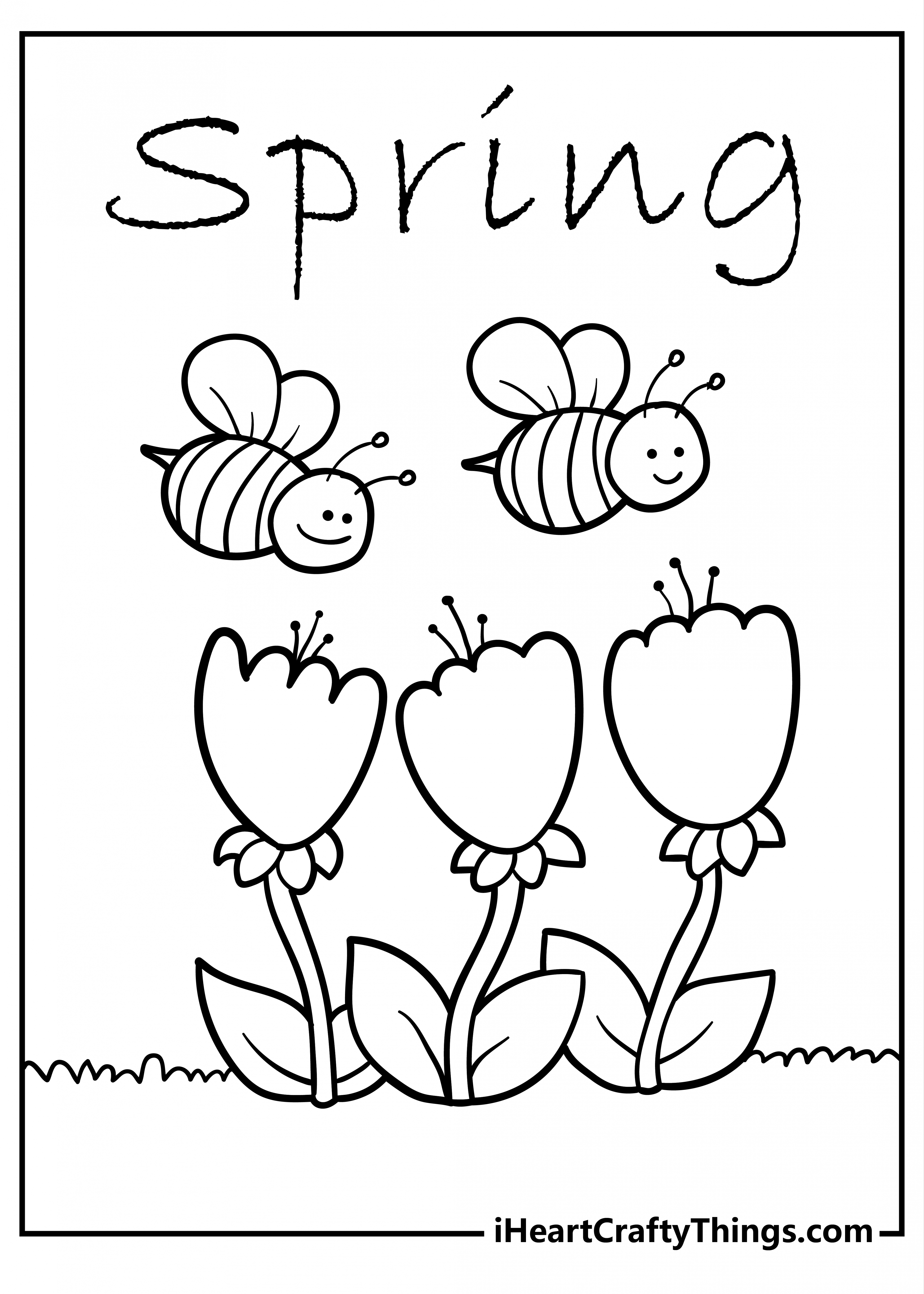 Spring Coloring Pages in   Spring coloring pages, Preschool