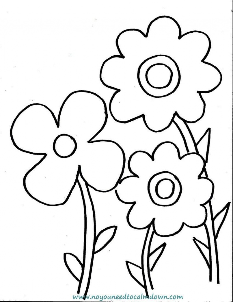 Spring Flowers Coloring Page  Flower coloring pages, Spring