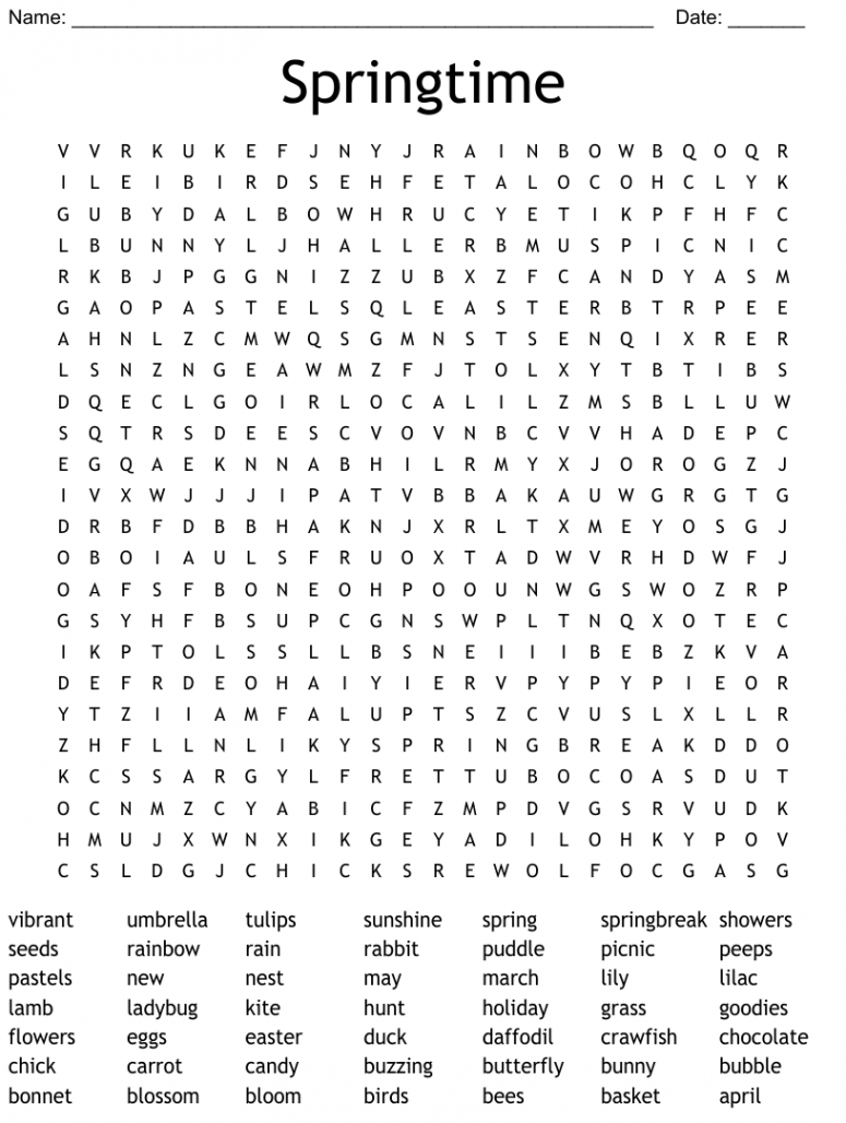 Spring Word Search - WordMint