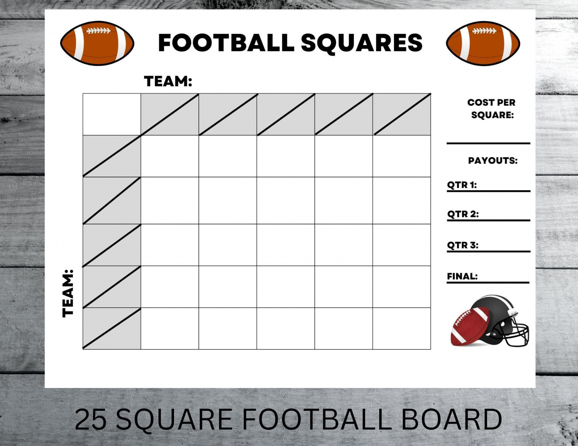 Square Football Square Game Final the Big Game Board - Etsy in