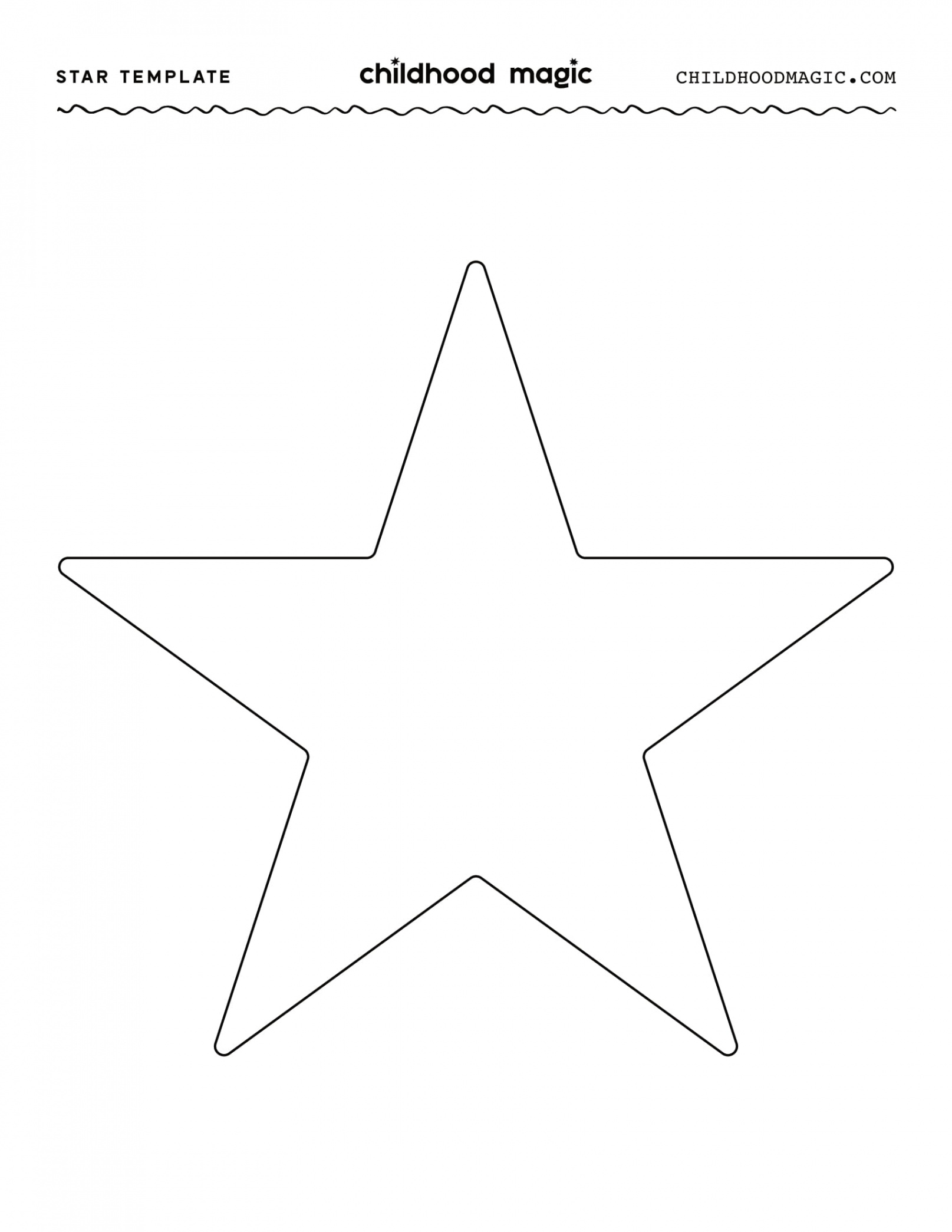 Star Shape Template - Free Printable - Childhood Magic