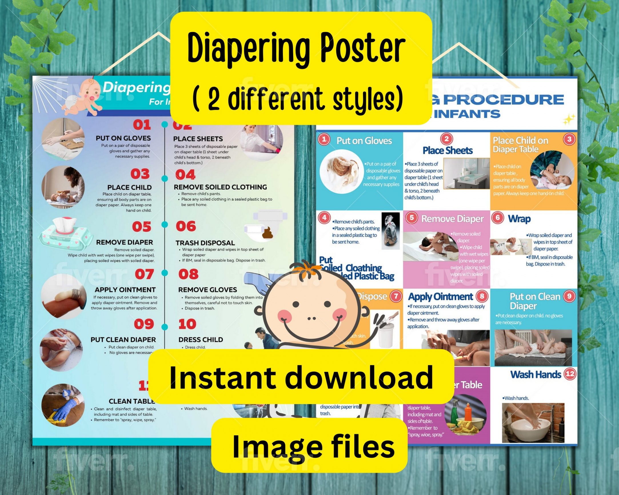 Step-by-step Diapering Guide for Infants Digital Download - Etsy