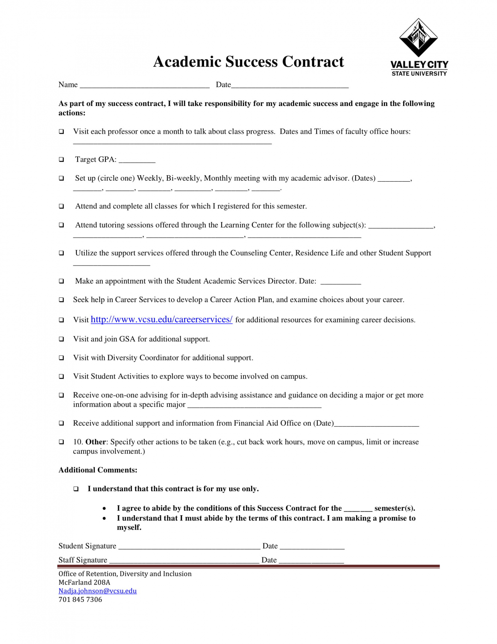 Student Academic Contract - + Examples, Format, Pdf  Examples