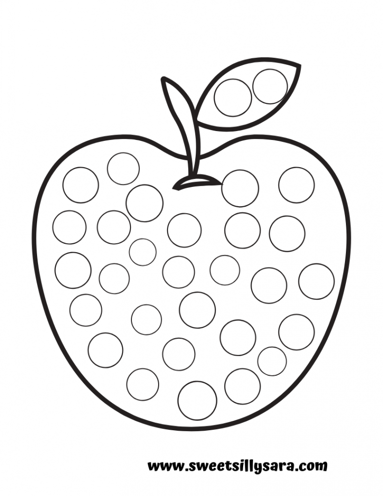 Sweet Silly Sara: Apple Dot a Dot Printable