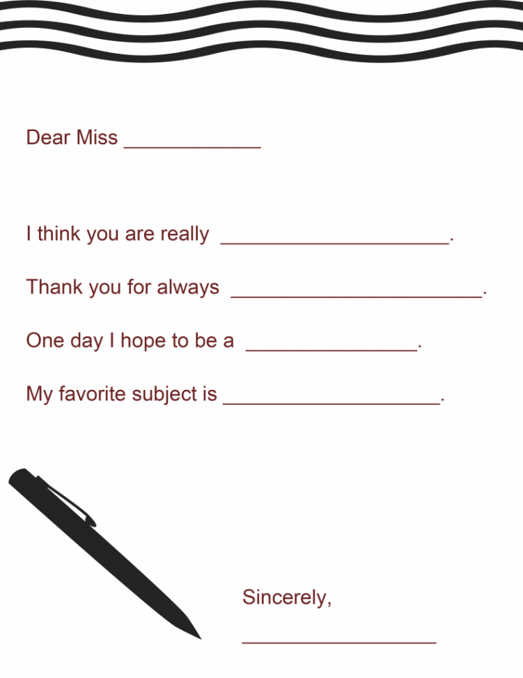 Teacher Appreciation Gift: A Letter to Your Teacher Printable