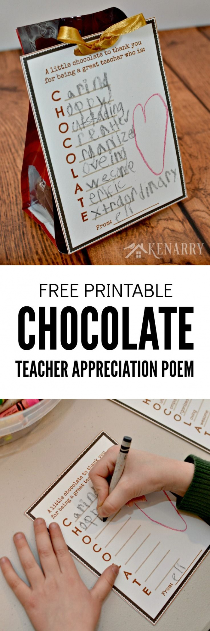 Teacher Appreciation Gift: Free Printable Tag for Chocolate