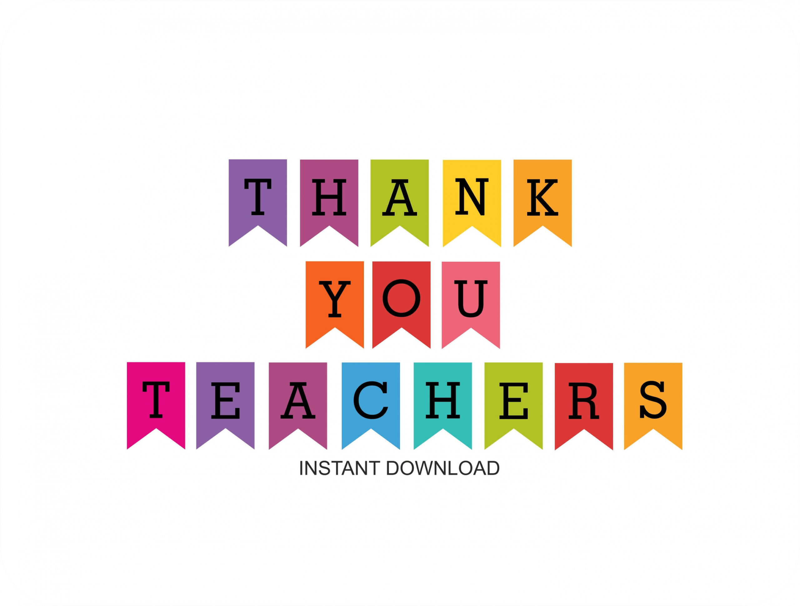 Thank you teachers banner printable / Teacher appreciation banner download  / PDF