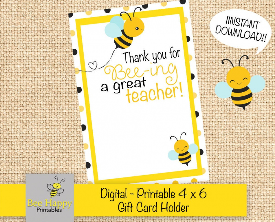 Thanks for bee-ing a great teacher Printable Teacher Gift - Etsy