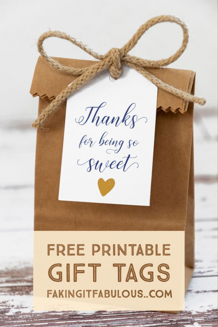 Thanks for Being So Sweet Free Printable Gift Tags  Free