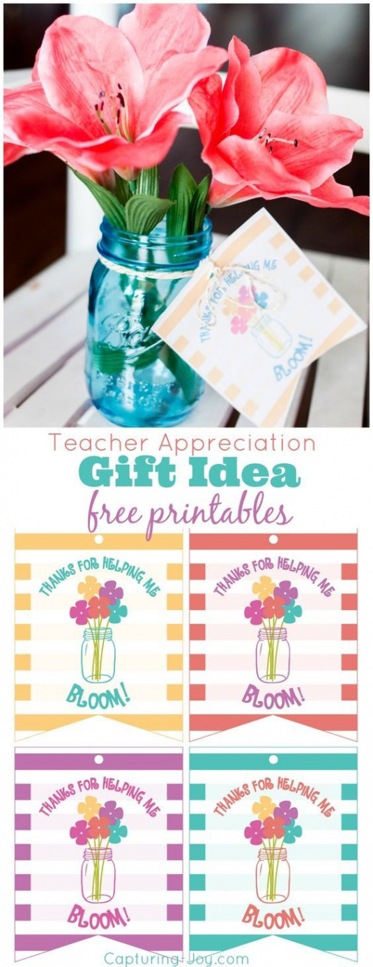 Thanks for Helping me Bloom Teacher Gift Printable - Capturing Joy