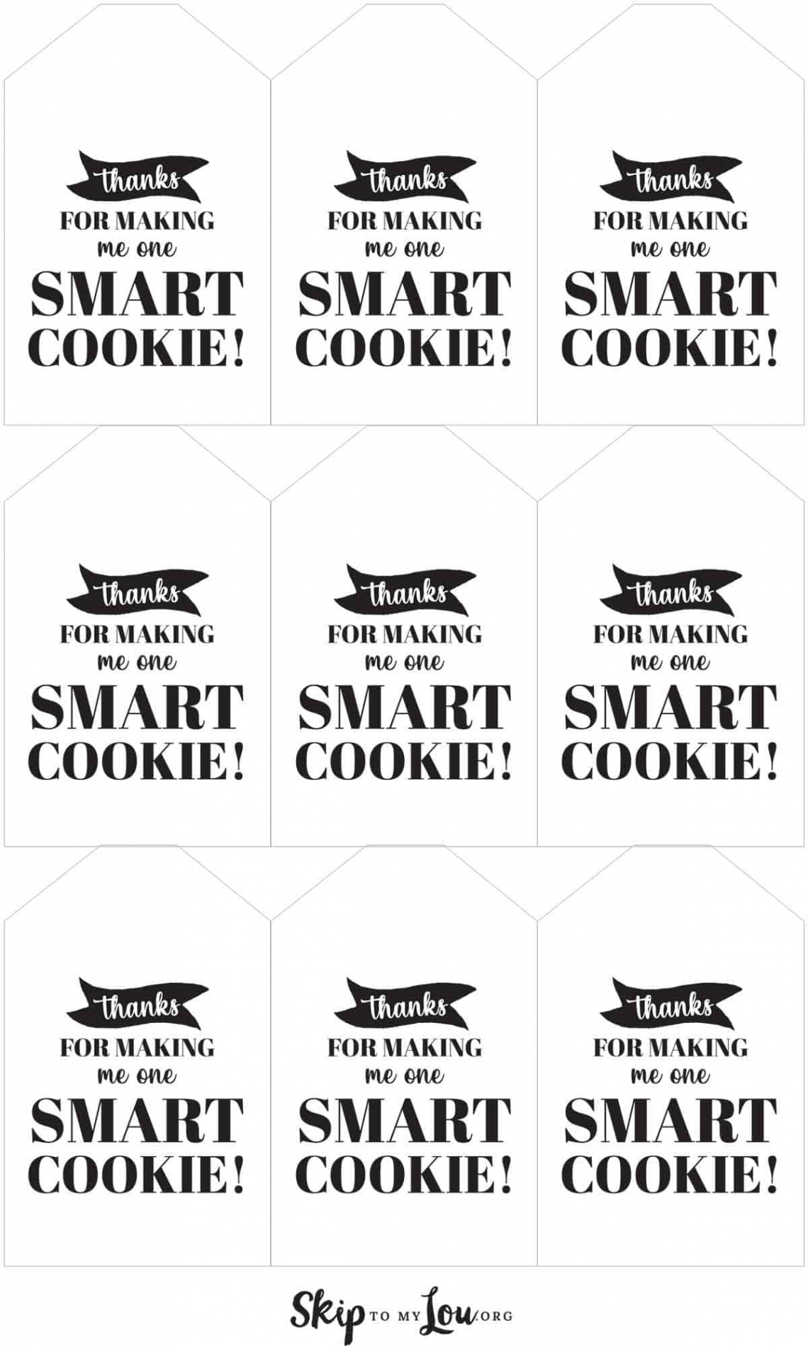 Thanks for Making Me One Smart Cookie Tag  Skip To My Lou