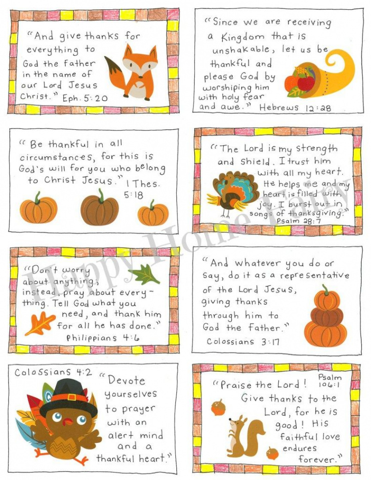 Thanksgiving Scripture Cards - FREE Printable - Happy Home Fairy