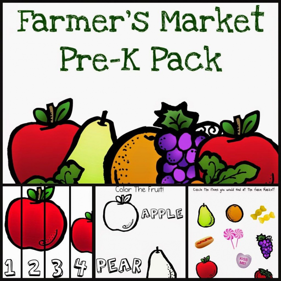 The Fraggle Momma has a FREE Farmers Market Pack for preschoolers