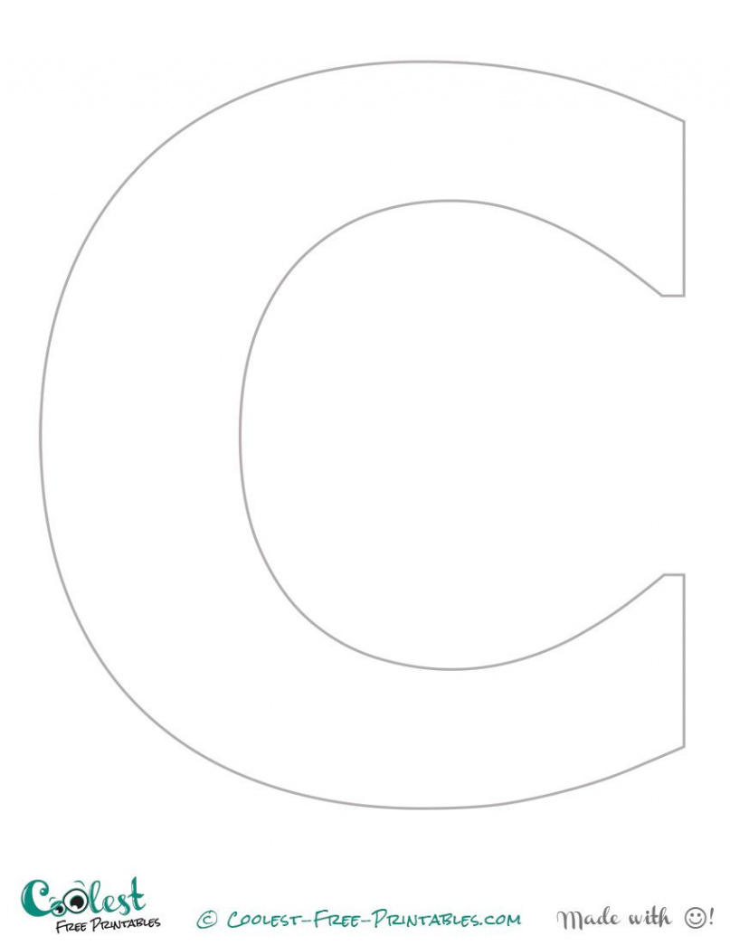 The Letter “C” Printable Stencil (Uppercase)  Printable alphabet