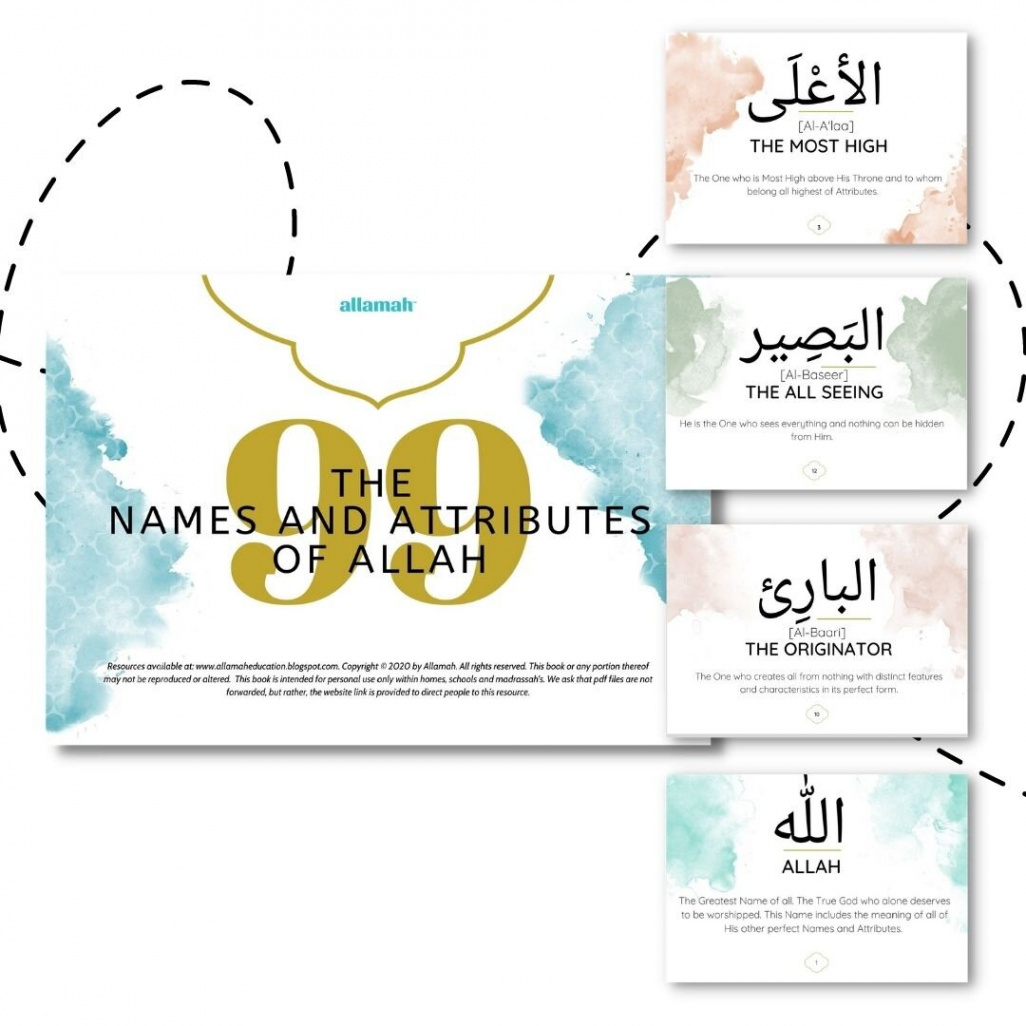 The  Names and Attributes of Allah Card Set — Allamah Education