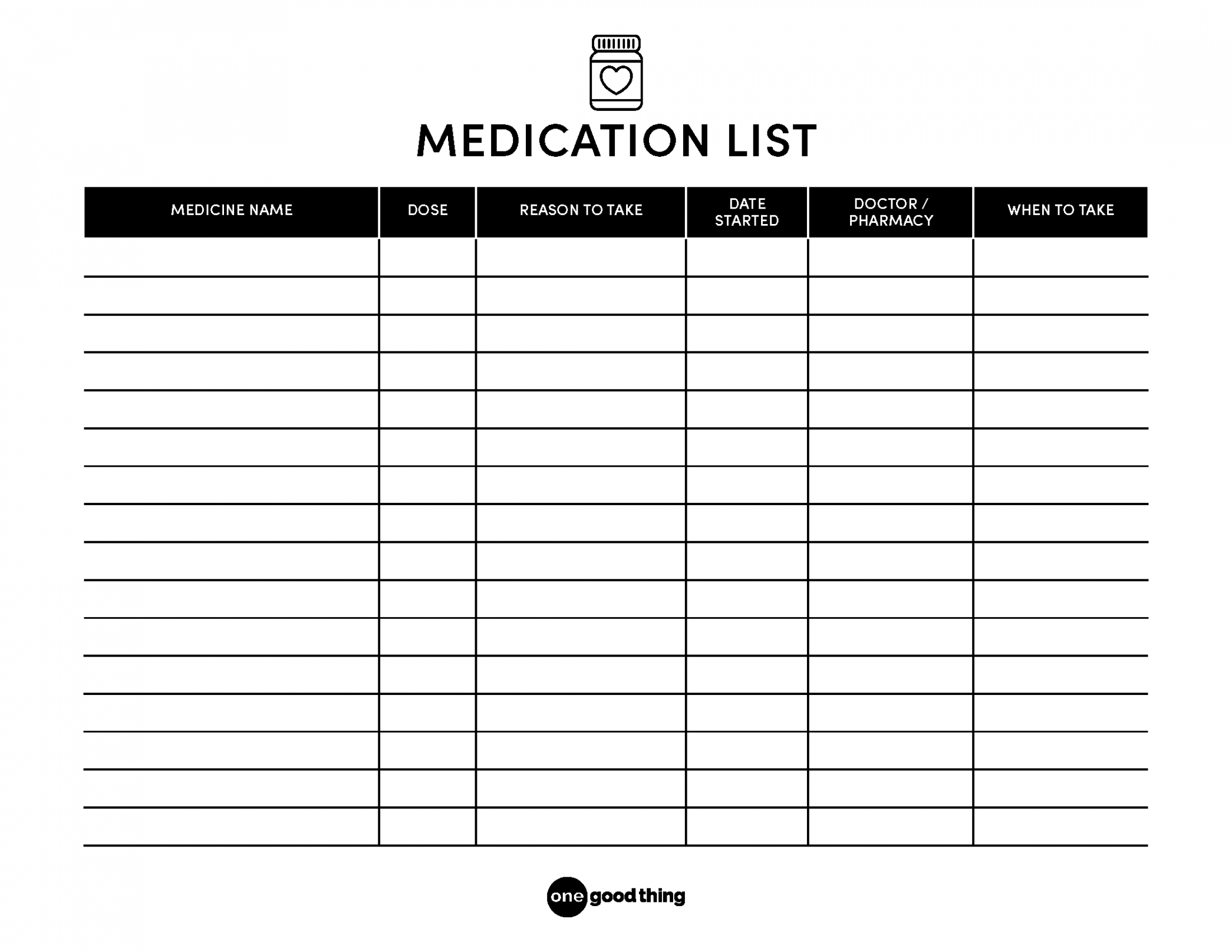 The Only Medication List You Need [Free Printable] in