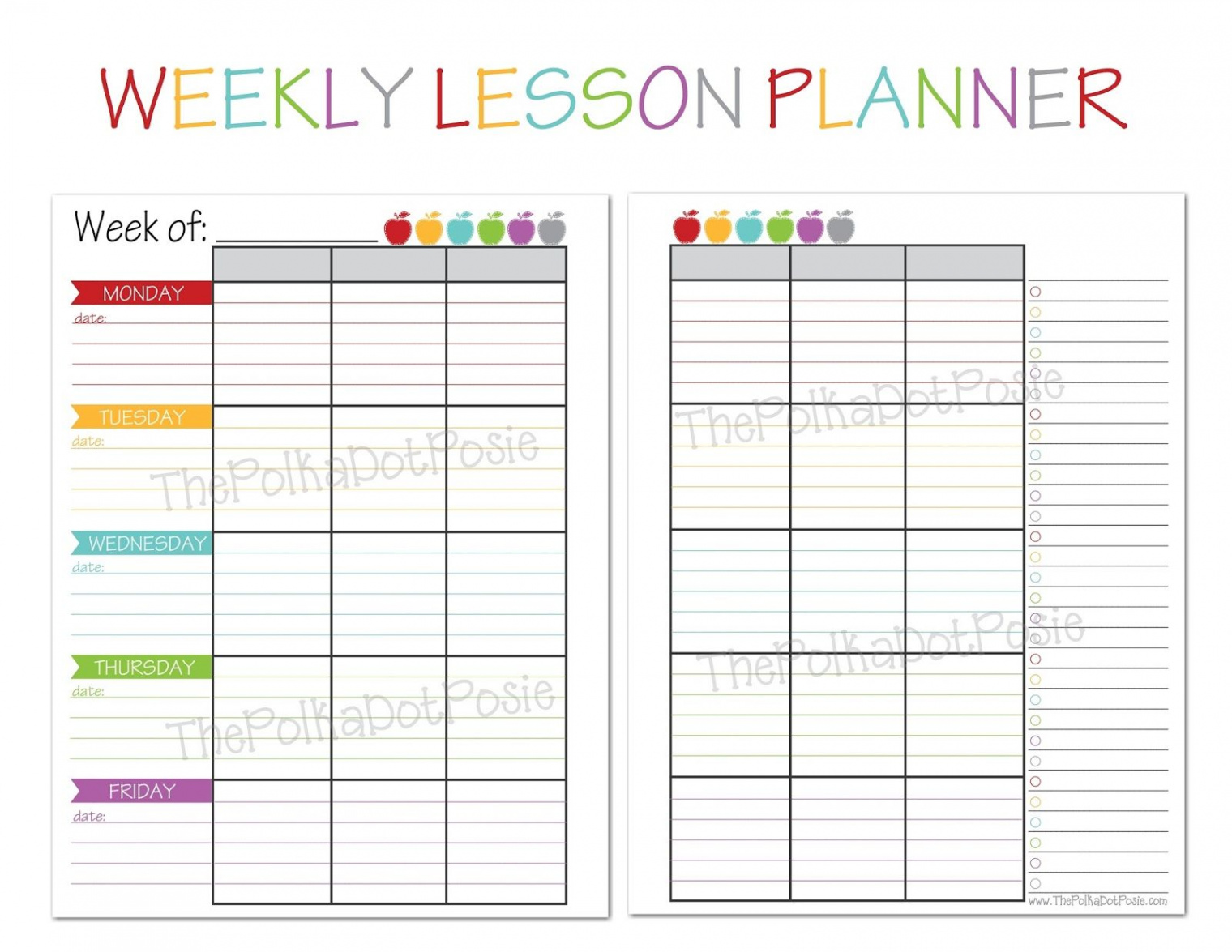 The Polka Dot Posie: NEW! Teacher & Homeschool Planners  Lesson