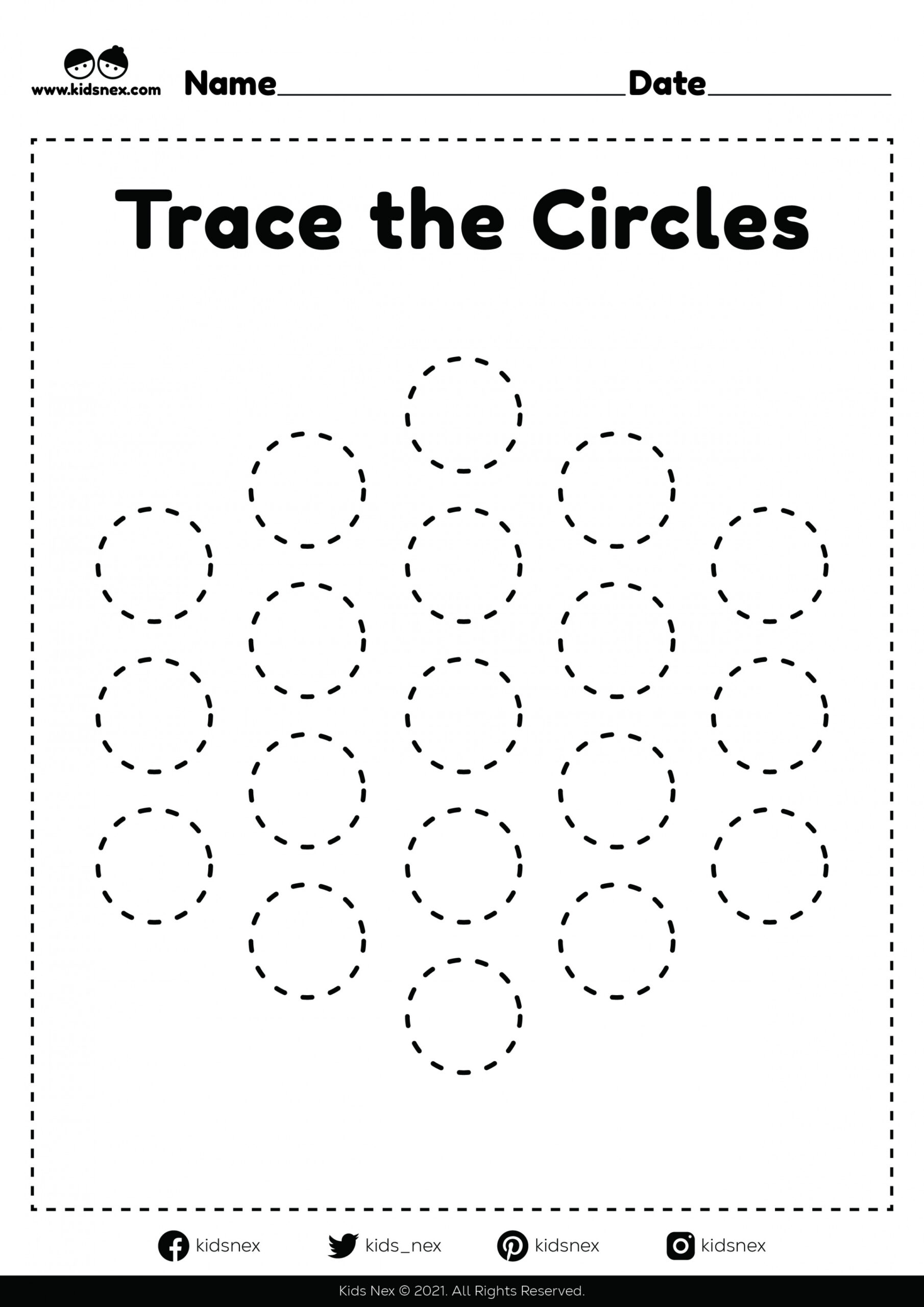 Tracing Circles Worksheet - Free Printable