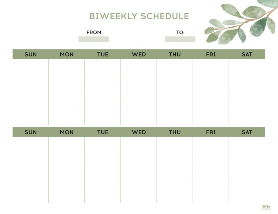 Two Week Planners - Free Printables  Printabulls