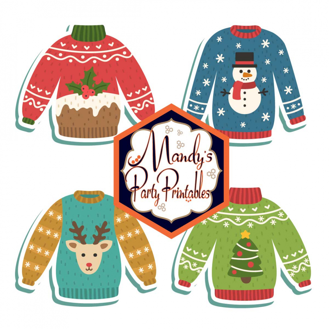 Ugly Sweater Party Printables - Mandy