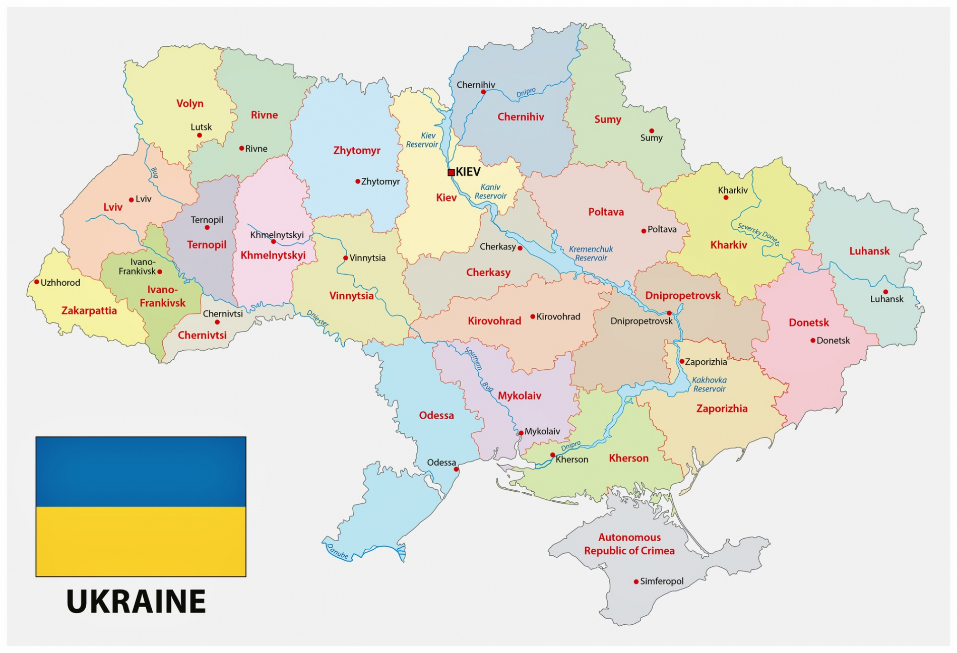 Ukraine Maps  Printable Maps of Ukraine for Download