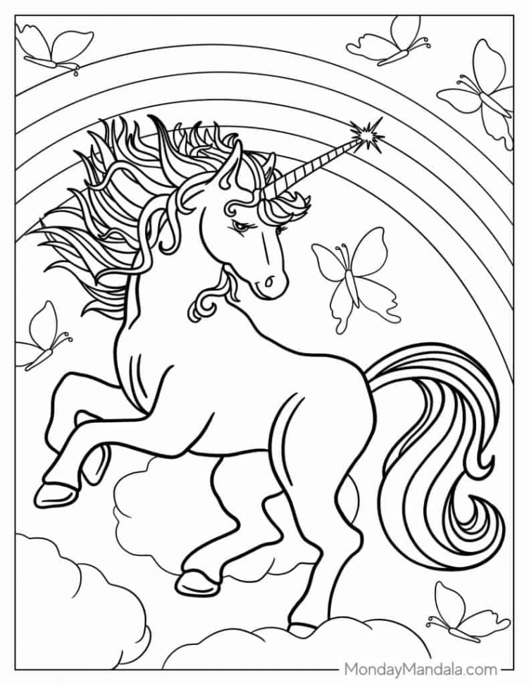 Unicorn Coloring Pages (Free PDF Printables)