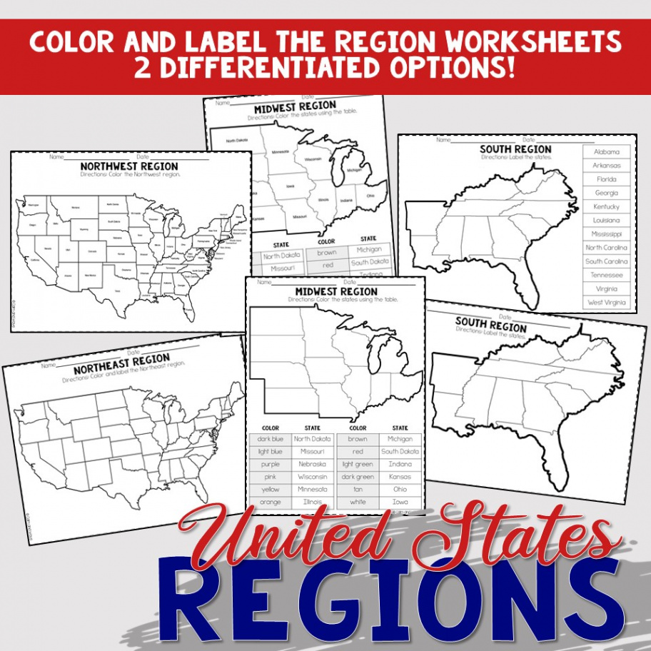 United States Regions Worksheets and Printables  Homeschool