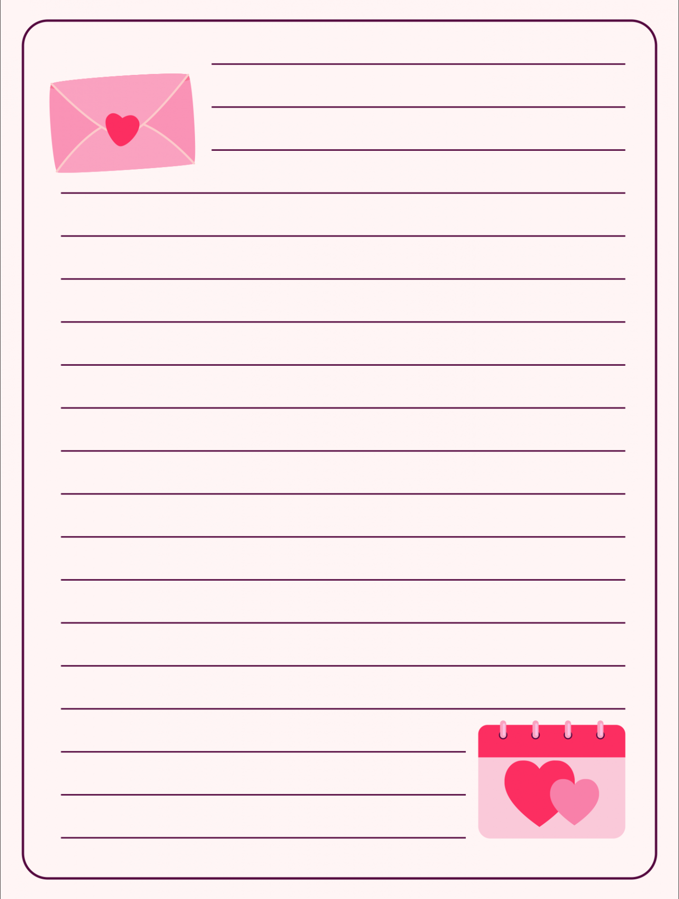 Valentine Letter Paper  Valentines letter, Writing paper