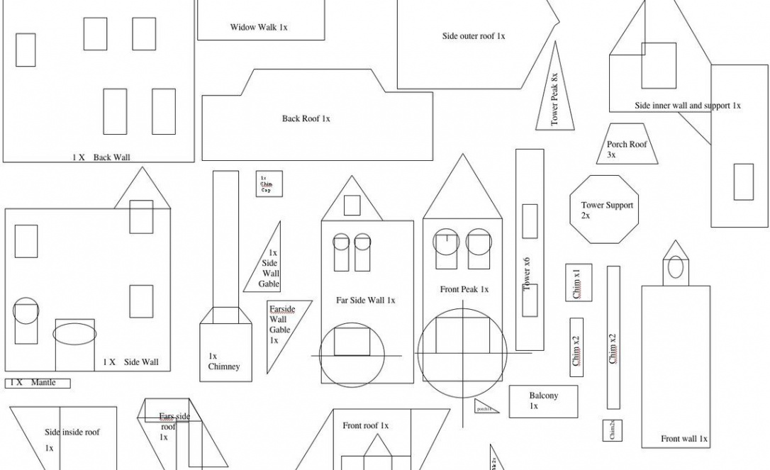 Victorian Mansion - Large Pattern Layout  Gingerbread house