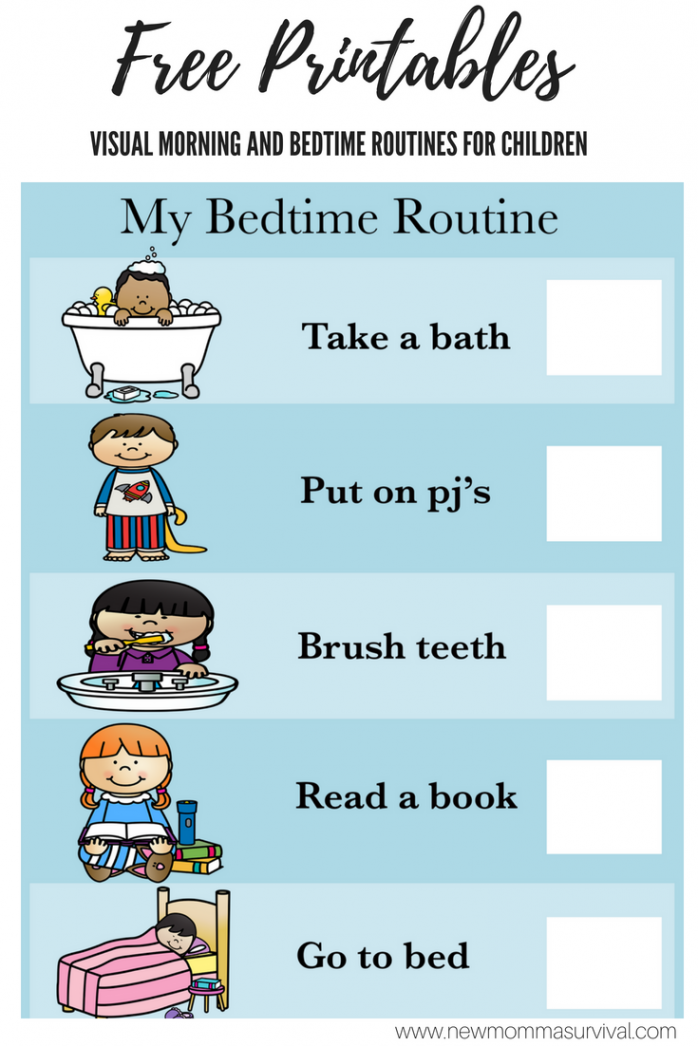 Visual Schedule for Children- Morning and Bedtime Routines  My