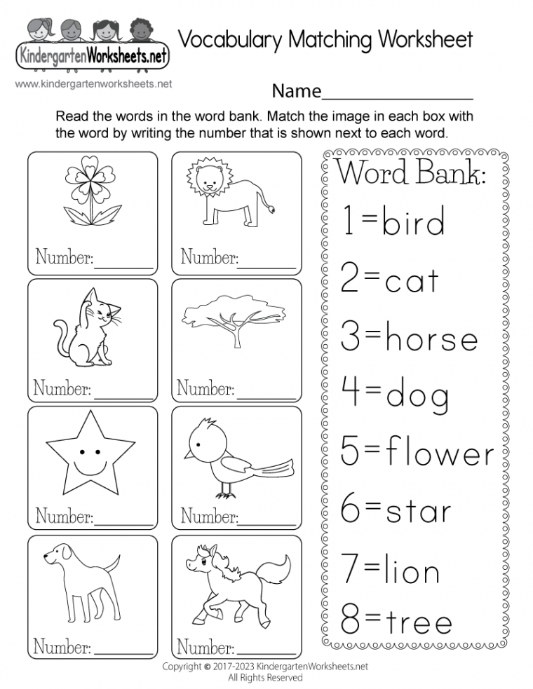 Vocabulary Matching Worksheet - Free Printable, Digital, & PDF