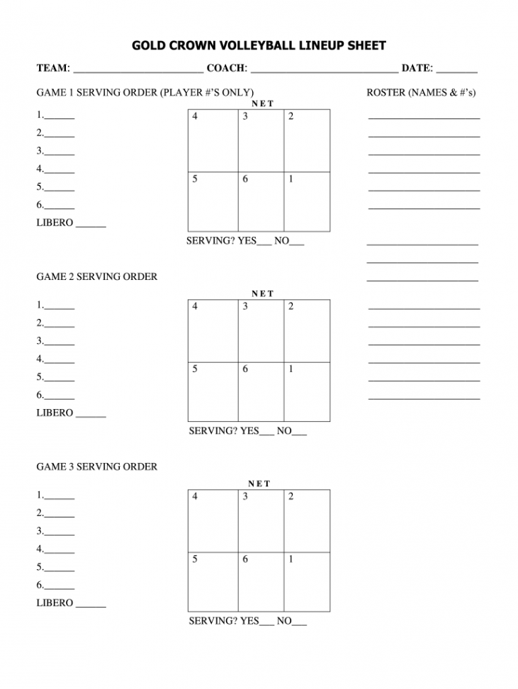 Volleyball lineup sheets printable: Fill out & sign online  DocHub