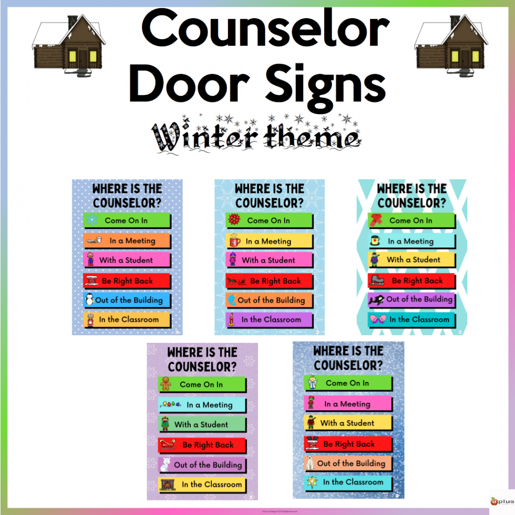 Where is the Counselor Door Sign Winter Theme  Made By Teachers