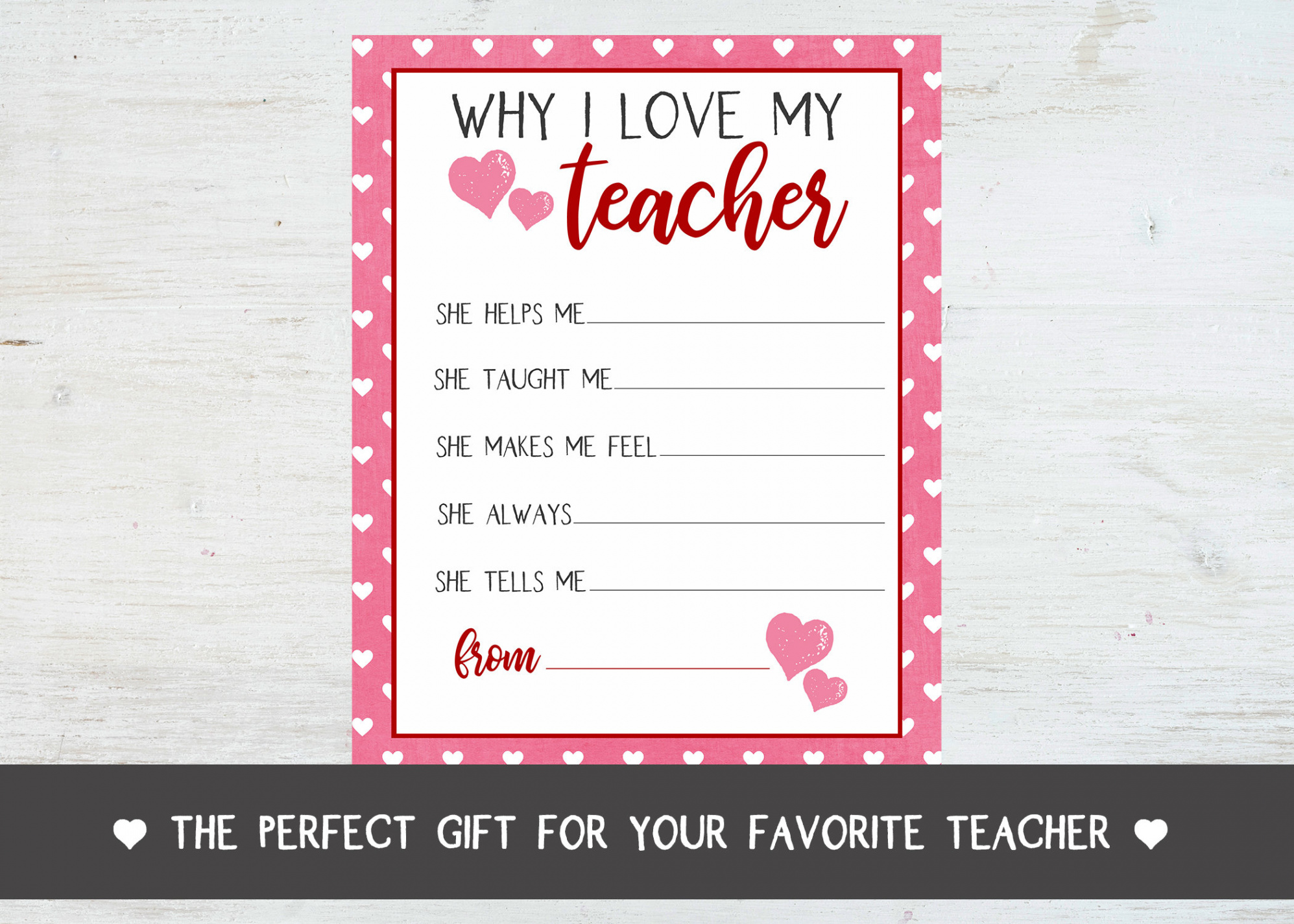 Why I Love My Teacher Appreciation Printable Art - Etsy