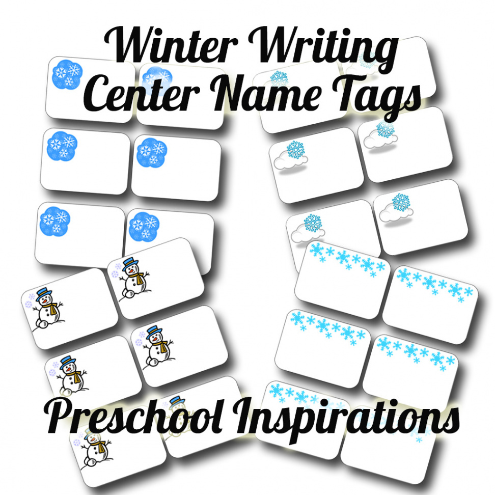 Winter Writing Center Name Tags - Preschool Inspirations