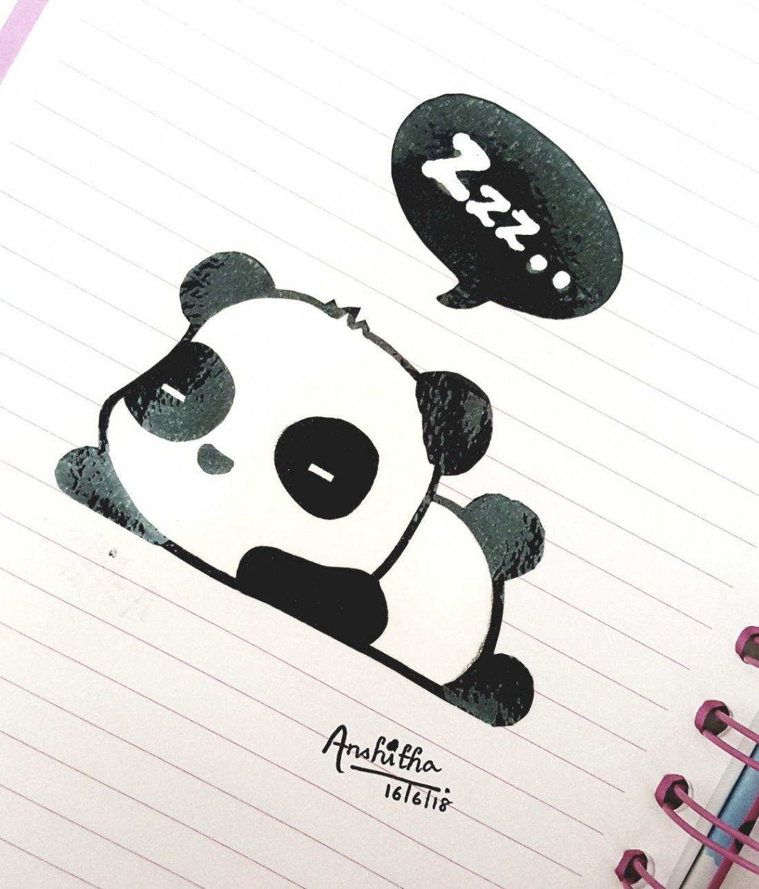 A cute panda Doodle ~ Anshitha  Graffiti doodles, Doodles, Doodle