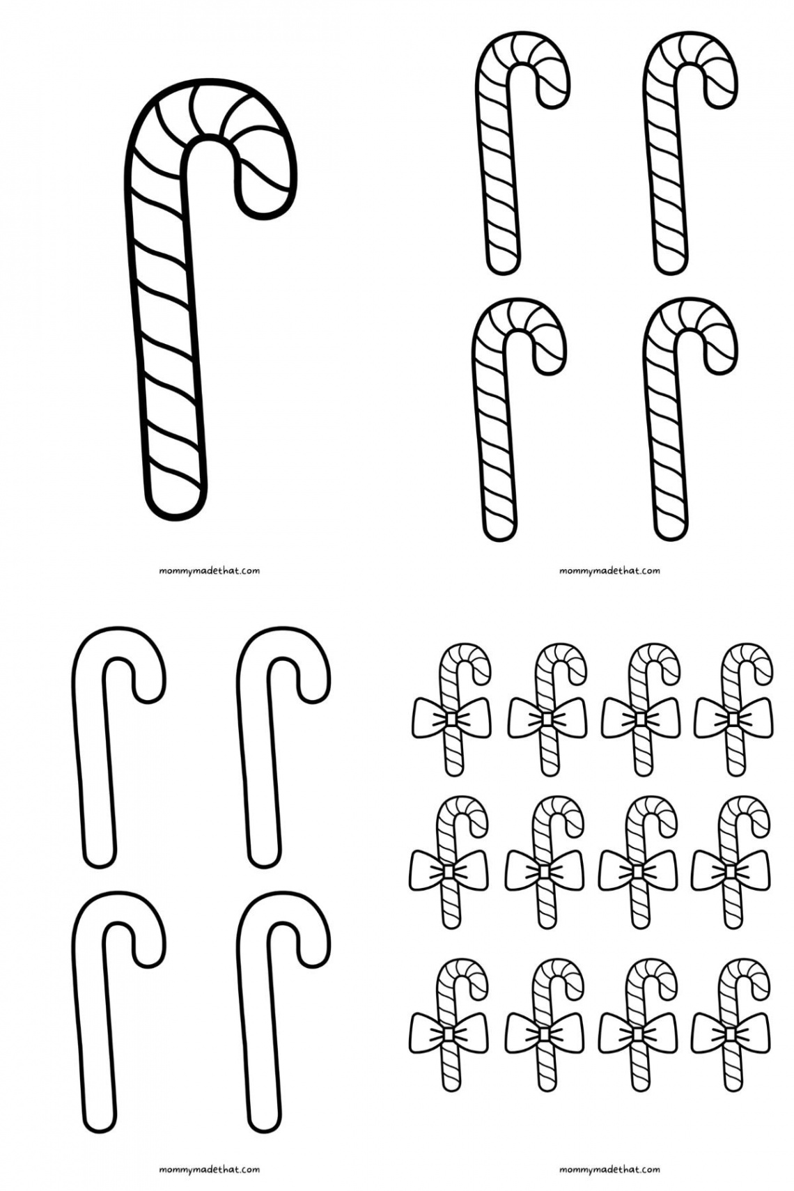 Adorable Candy Cane Templates (Free Printables!)