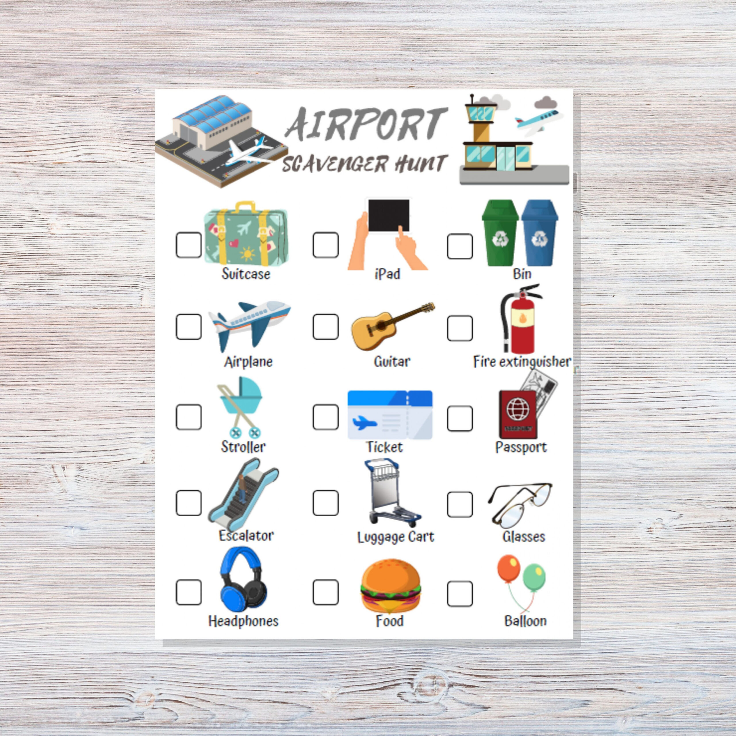 Airport Scavenger Hunt Printable Travel Scavenger Hunt - Etsy