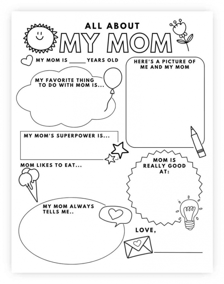 All About My Mom Printable (Free Worksheet) - MindyMakes