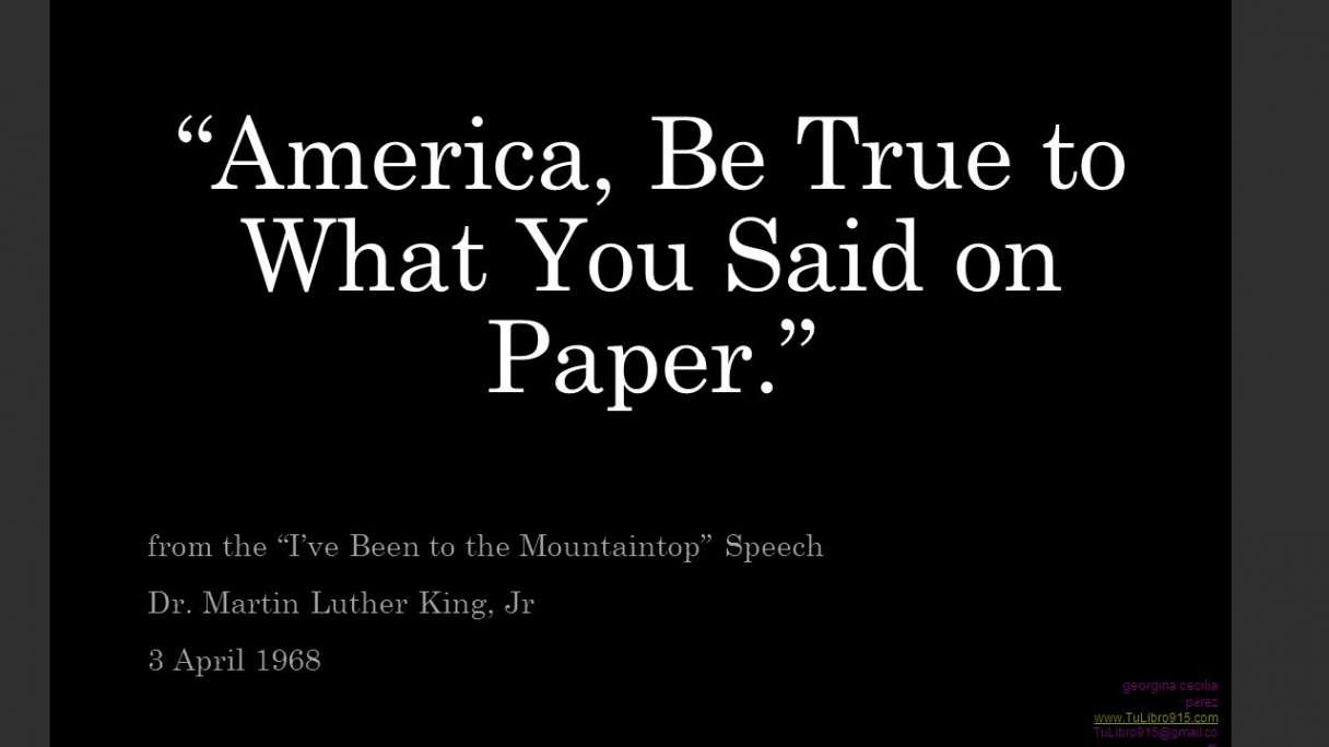 America, Be True to What You Said on Paper