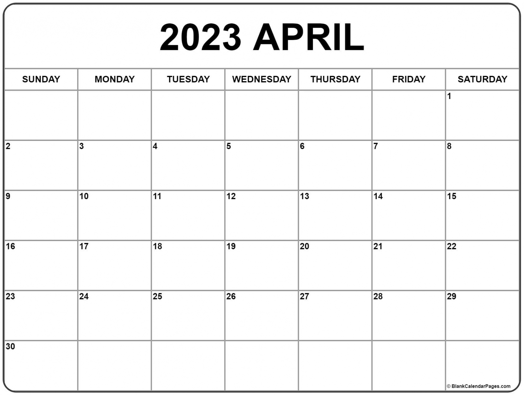 April  calendar  free printable calendar