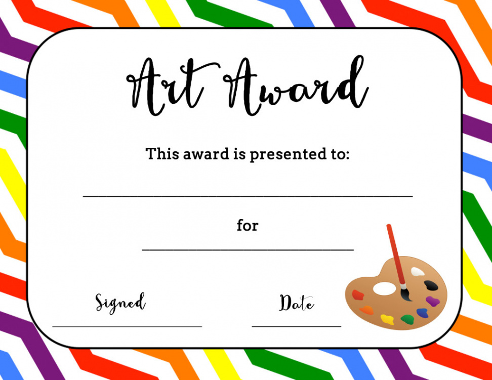 Art Award Certificate (Free Printable) – Art is Basic  An