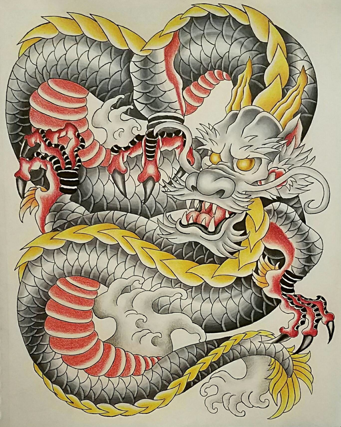 ArtStation - Traditional Japanese Dragon