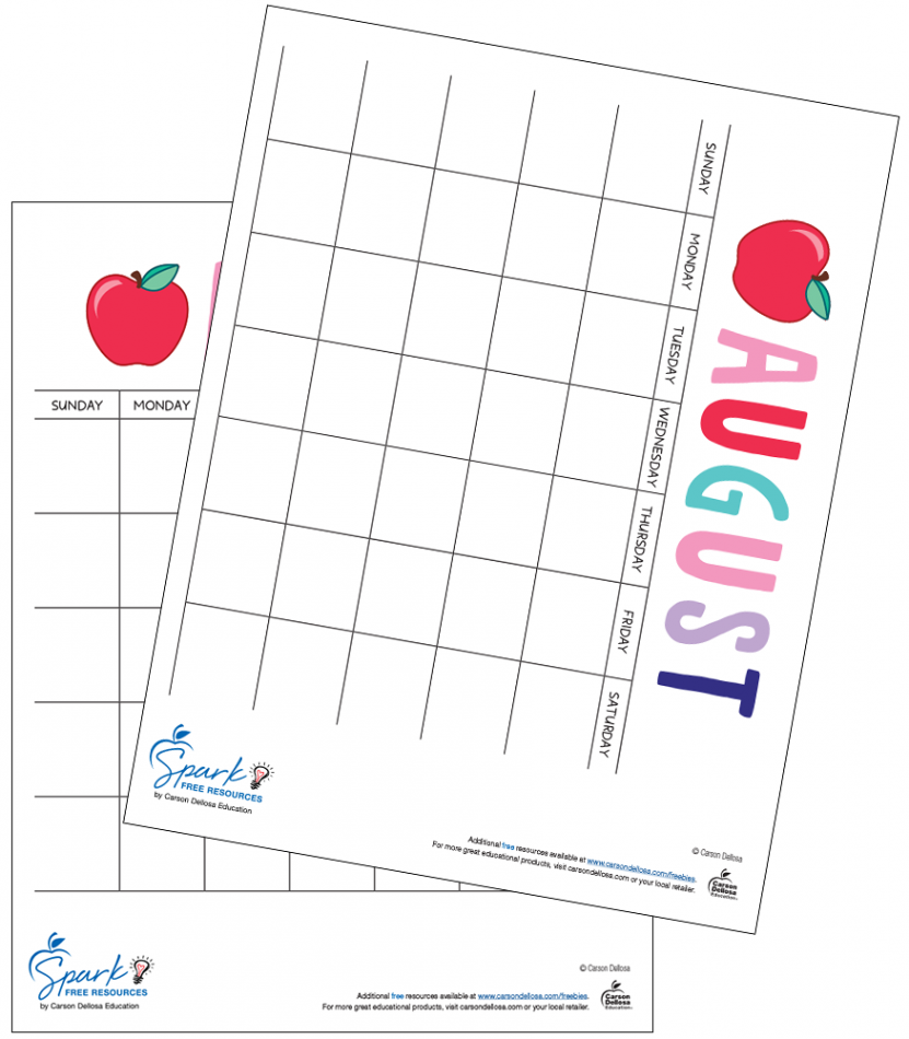 August Editable Calendar - PDF & Google Classroom - Landscape