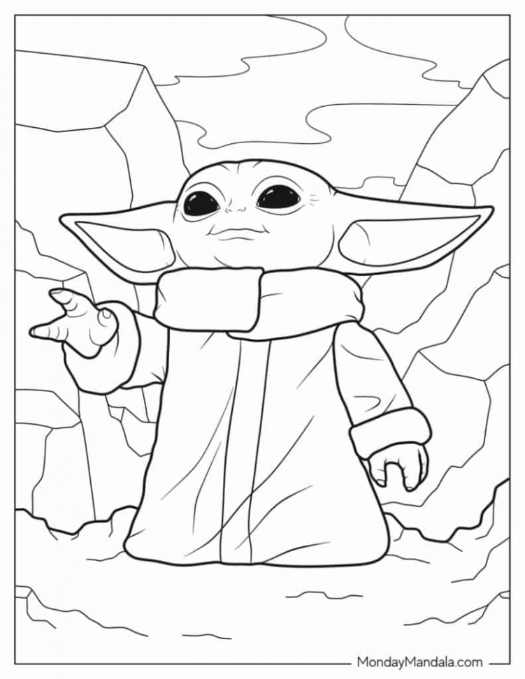 Baby Yoda Coloring Pages (Free PDF Printables)