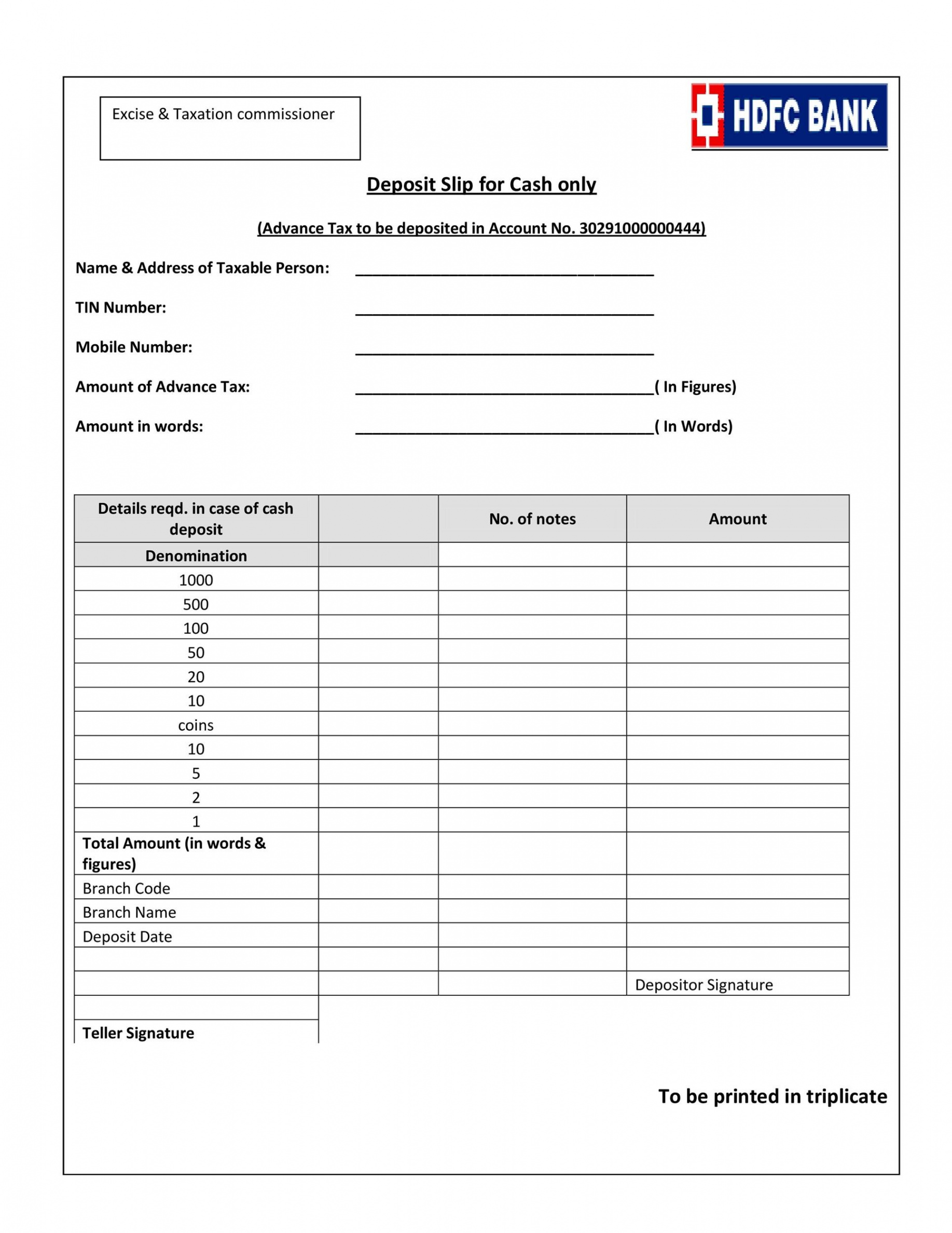 Bank Deposit Slip Templates & Examples ᐅ TemplateLab