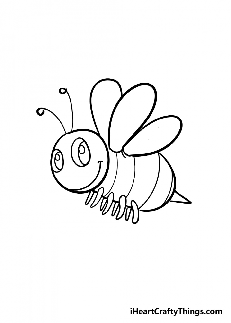 Bee Drawing - How To Draw A Bee Step By Step