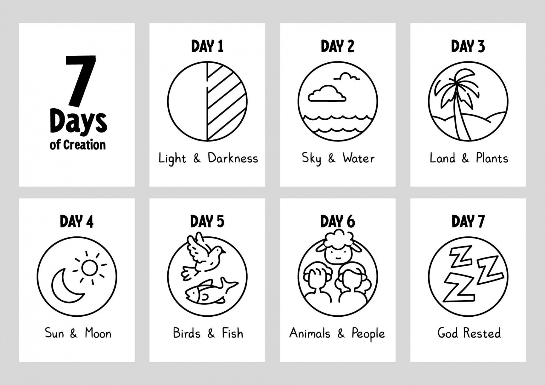 Best  Days Of Creation Printable PDF for Free at Printablee in