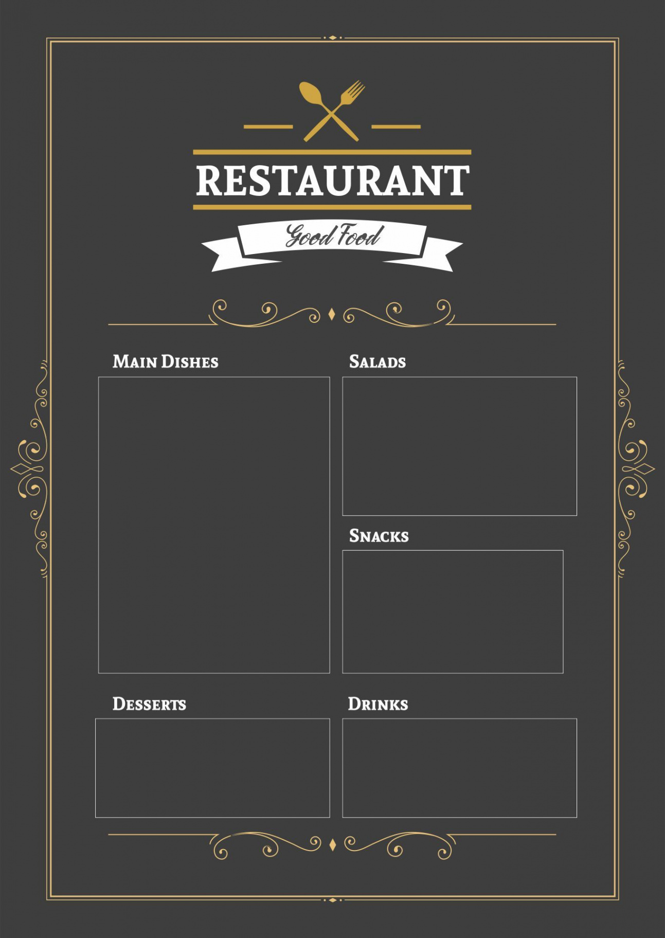 Best Printable Blank Restaurant Menus PDF for Free at